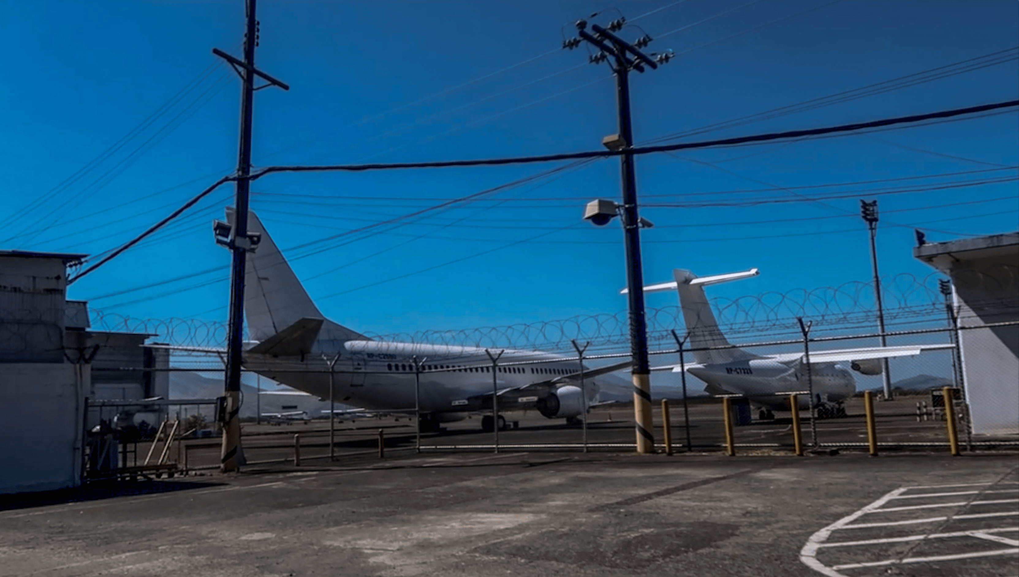 two large airplanes in airport in subic freeport area zambales philippines